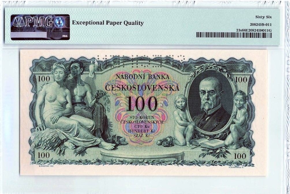 【Blue Auction】✨世界纸币精拍第309期——莫总专场XVII【精】 捷斯 1931年100克朗 PMG66EPQ 大票幅 雕刻精美 样钞
