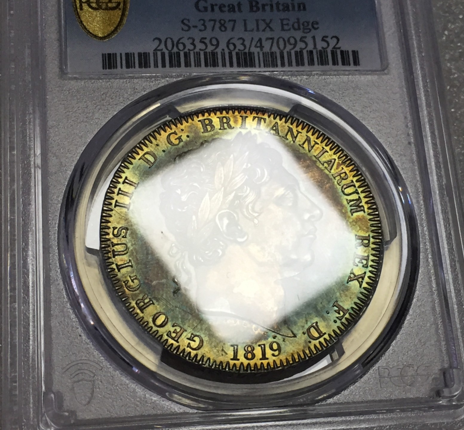 方圆集藏首期专场 PCGSMS63分英国1819年乔治三世马剑银币