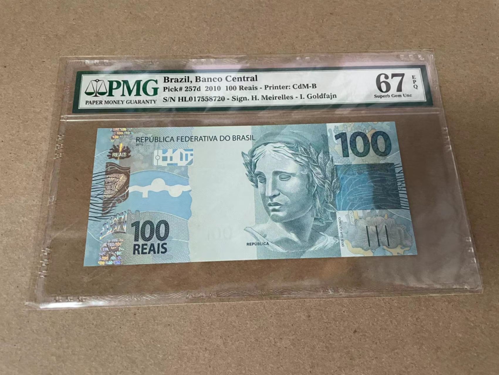 【Blue Auction】✨世界纸币精拍第309期——莫总专场XVII【精】 巴西 2010年100雷亚尔 PMG67EPQ 