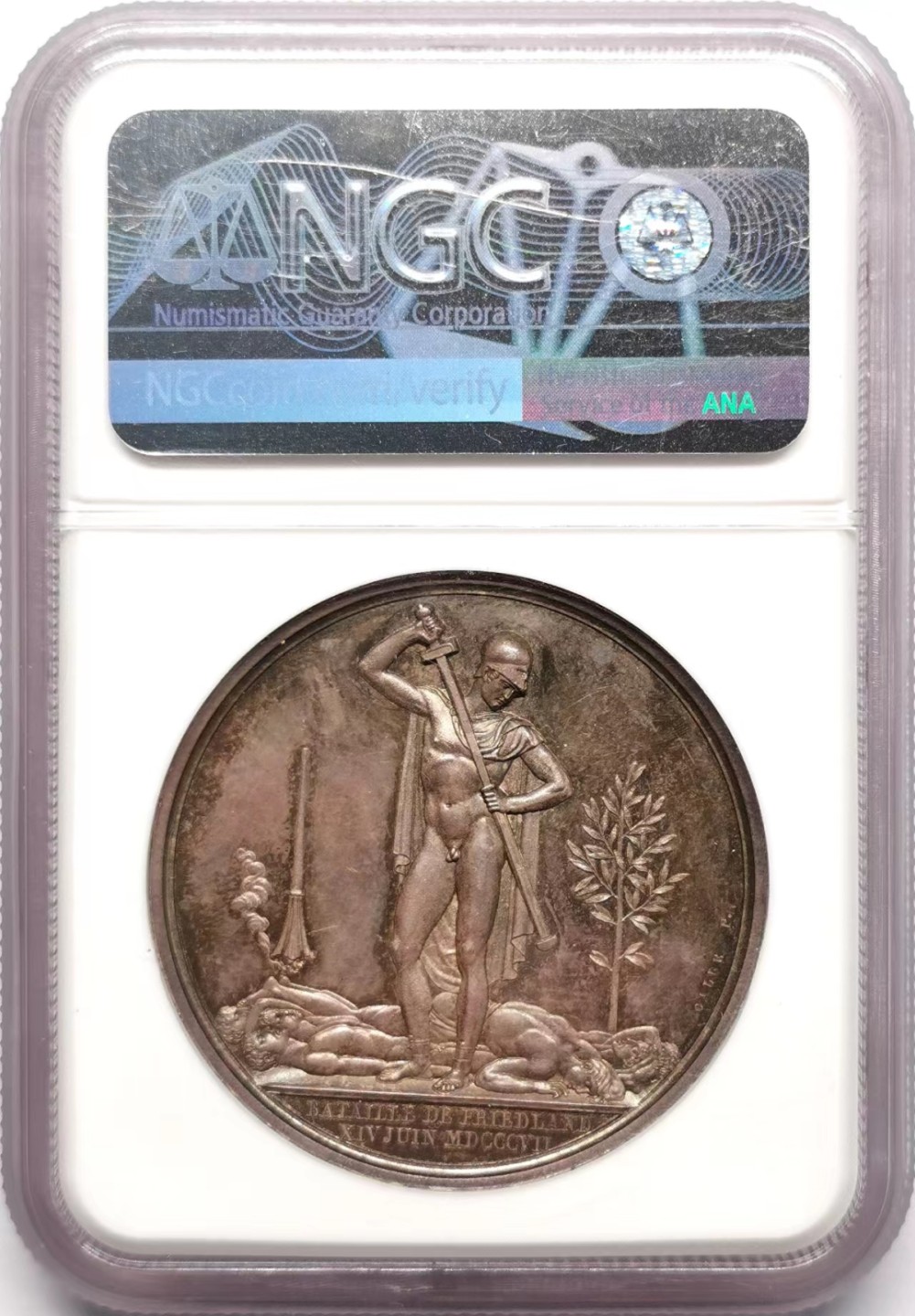 凡希社世界钱币微拍第二百三十四期 荐！1807法国拿破仑弗里德兰战役纪念银章NGC-MS63五彩罕见品种！