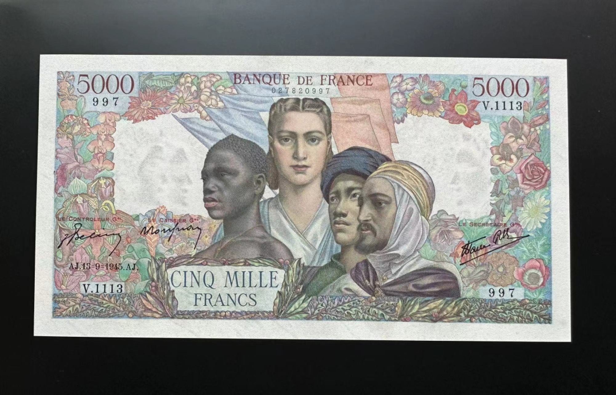 【Blue Auction】✨世界纸币精拍第309期——莫总专场XVII【精】 法国 1945年5000法郎 大团结 UNC-