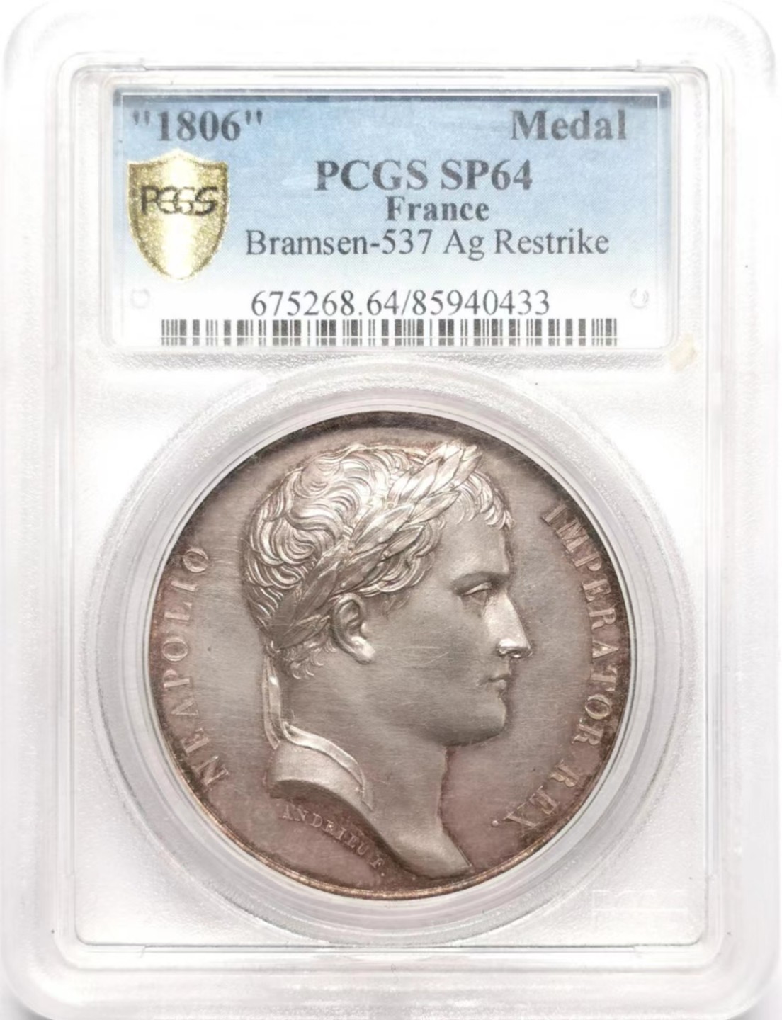 凡希社世界钱币微拍第二百三十四期 1806法国拿破仑马伦哥战役纪念银章PCGS-SP64早期后铸稀见品种！
