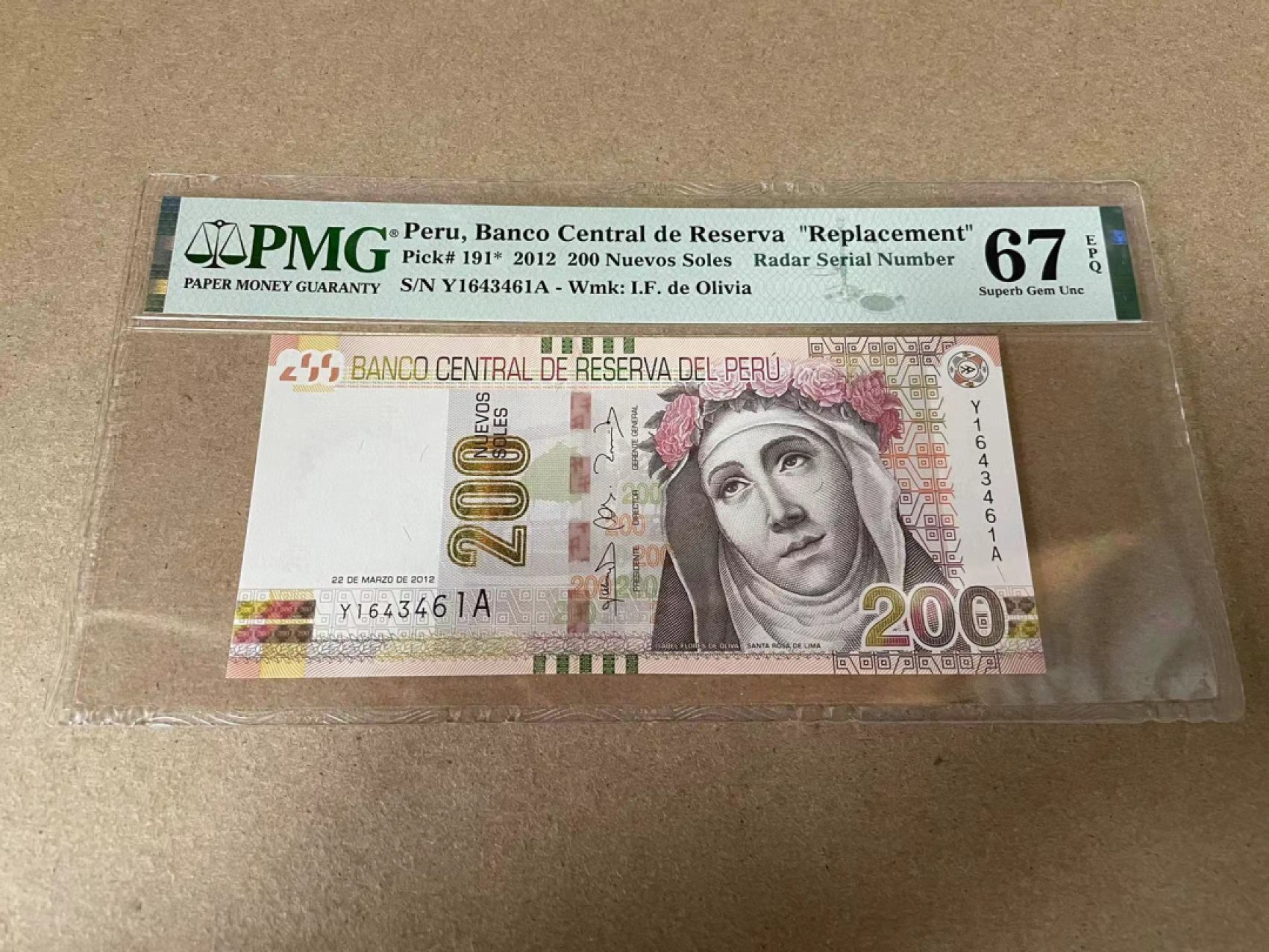 【Blue Auction】✨世界纸币精拍第309期——莫总专场XVII【精】 【补号 冠军分 仅3张】秘鲁 2012年200新索尔 PMG67EPQ 高分