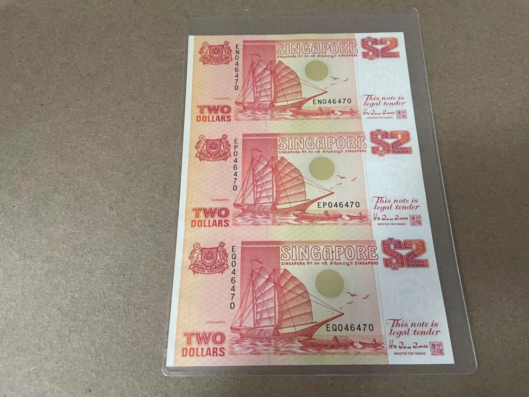 【Blue Auction】✨世界纸币精拍第309期——莫总专场XVII【精】 【三联体】新加坡 船版2元 全新UNC