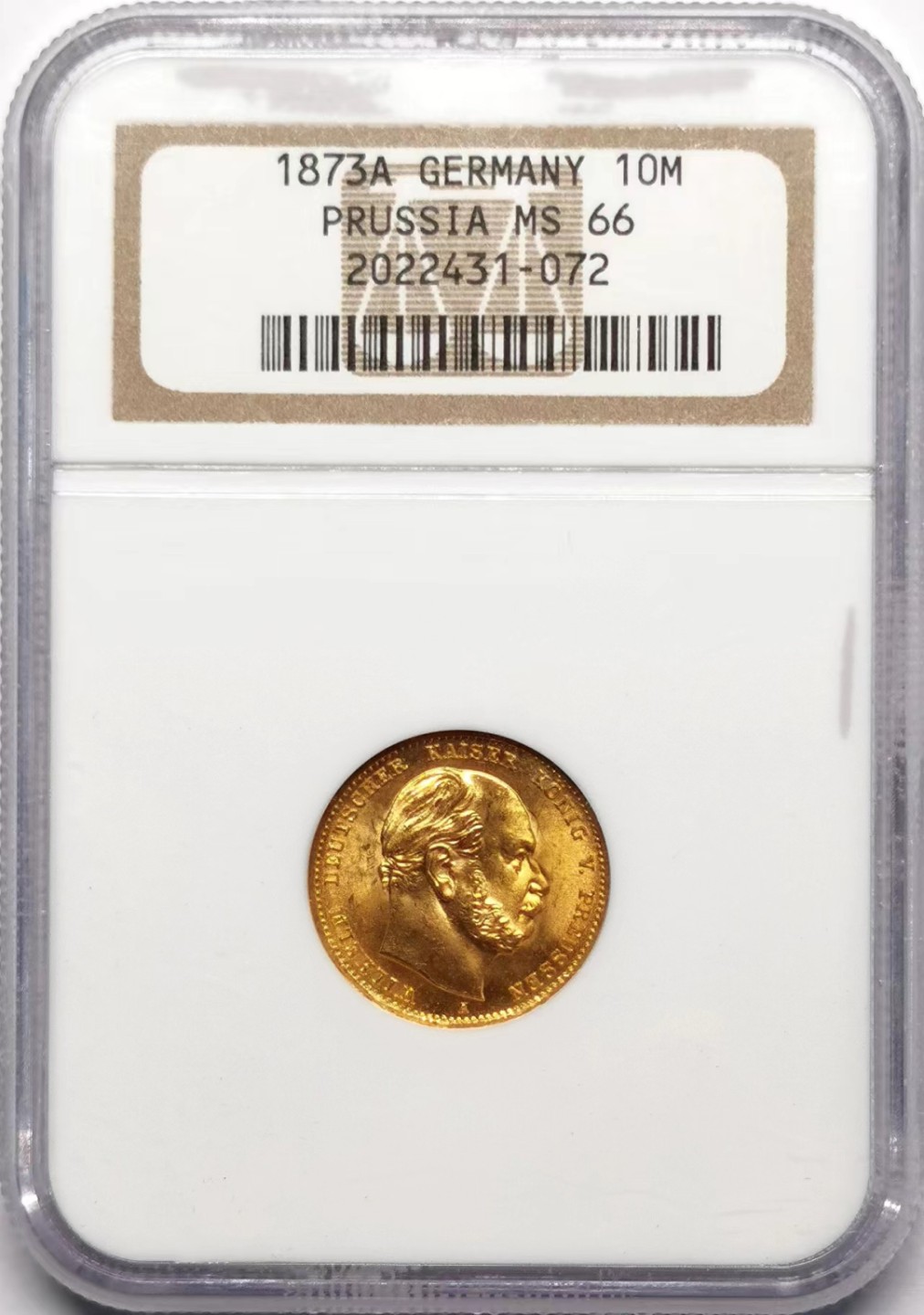 凡希社世界钱币微拍第二百三十四期 1873A普鲁士短翅10马克金币NGC-MS66
