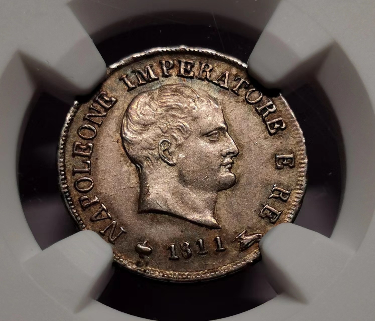 凡希社世界钱币微拍第二百三十四期 1811M意大利王国10Soldi银辅币NGC-MS63