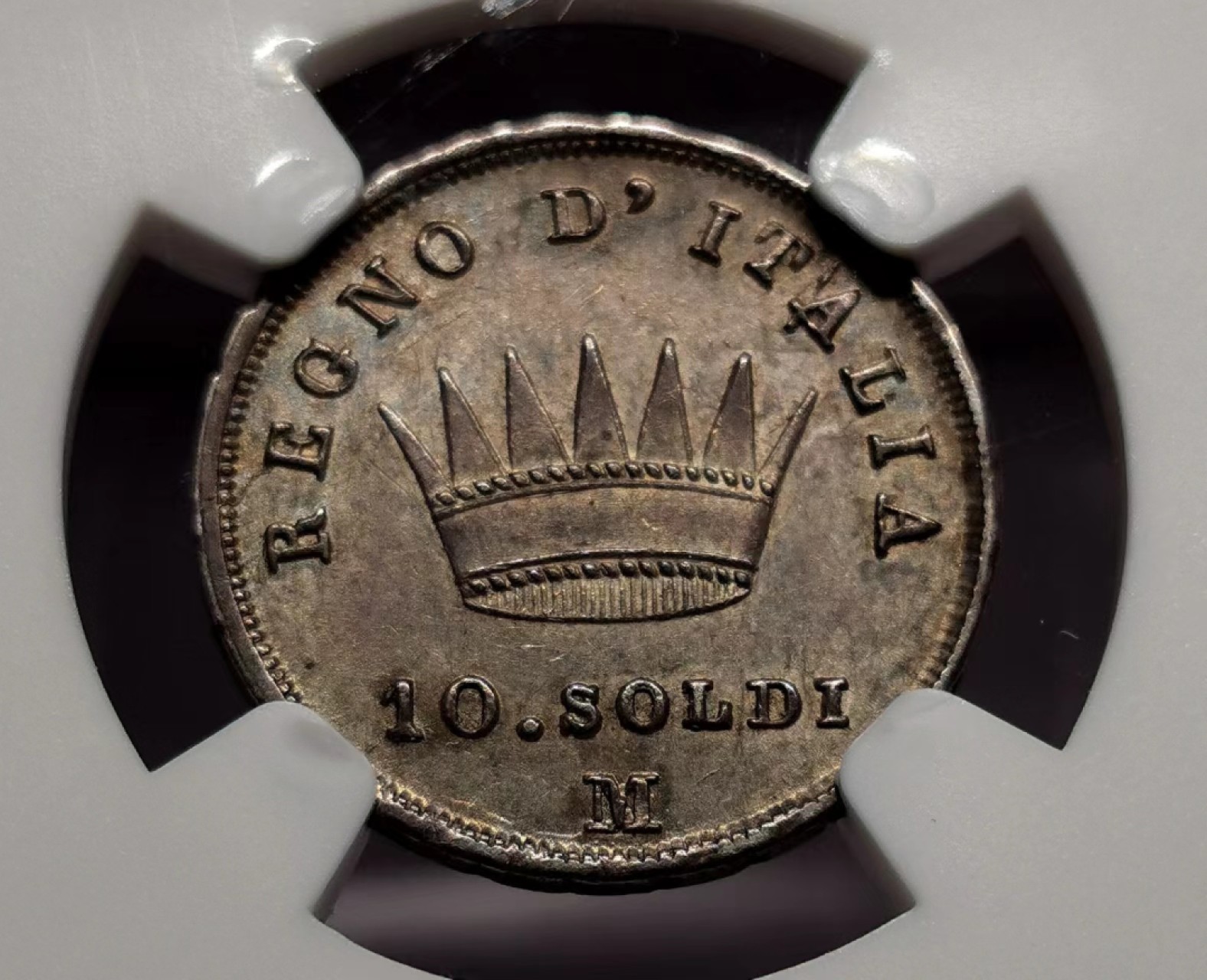 凡希社世界钱币微拍第二百三十四期 1811M意大利王国10Soldi银辅币NGC-MS63