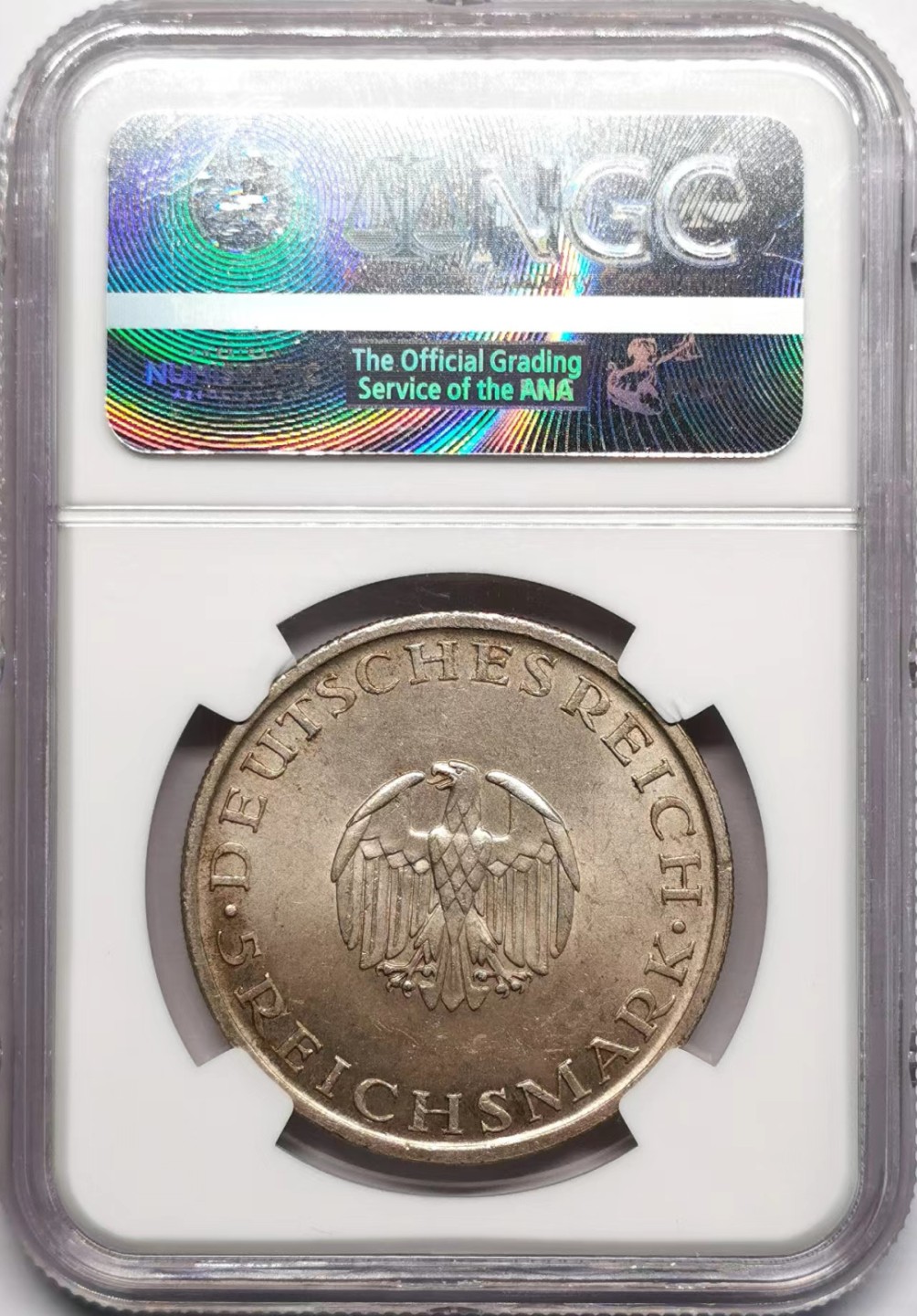 凡希社世界钱币微拍第二百三十四期 1929A魏玛德国莱辛5马克大银NGC-MS64