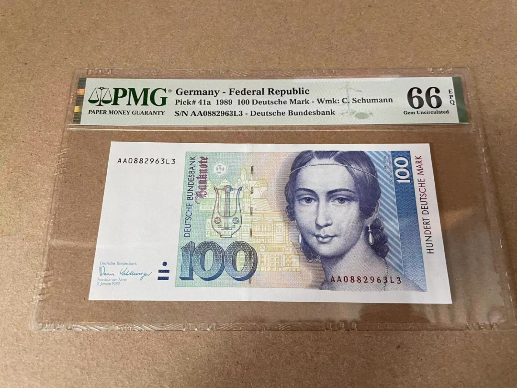 【Blue Auction】✨世界纸币精拍第309期——莫总专场XVII【精】 【初版AA无47】德国 1989年100马克 克拉拉 PMG66EPQ 