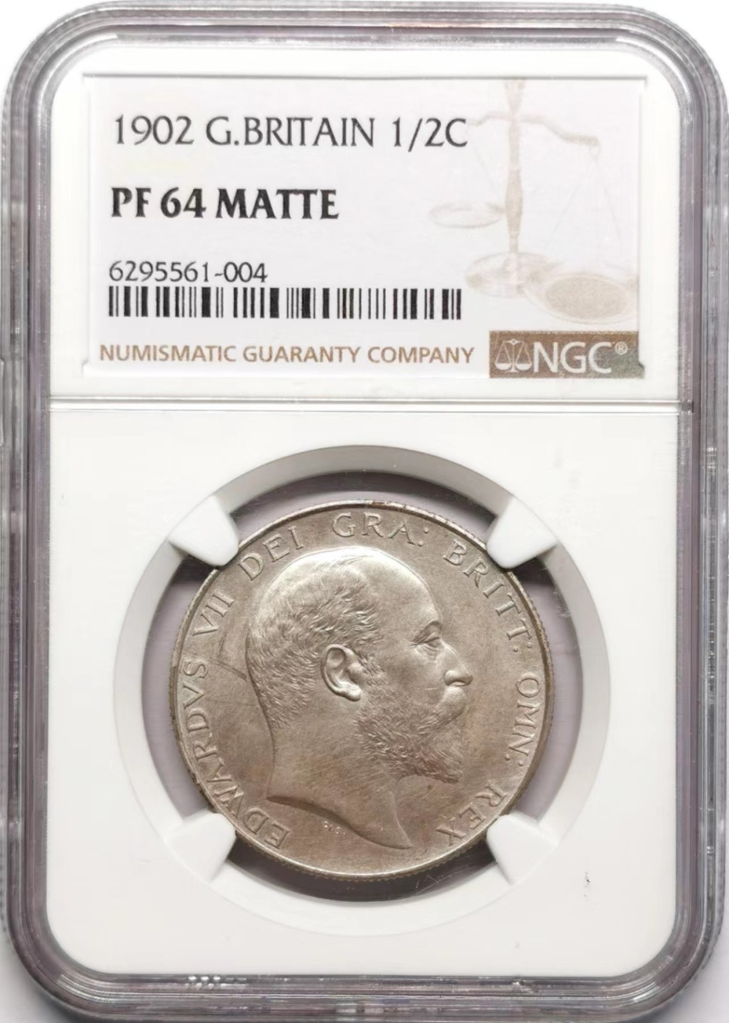 凡希社世界钱币微拍第二百三十四期 1902英国爱七精铸半克朗NGC-PF64MATTE