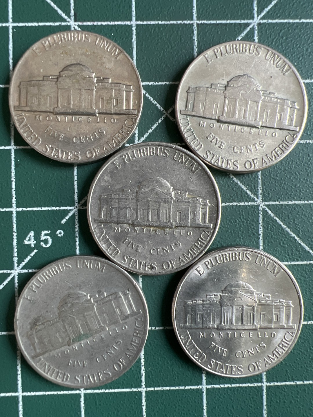 泡泡堂第285期  世界硬币 （无押金，捡漏，全场20包邮，偏远地区除外，接收代拍业务） 五美分五枚