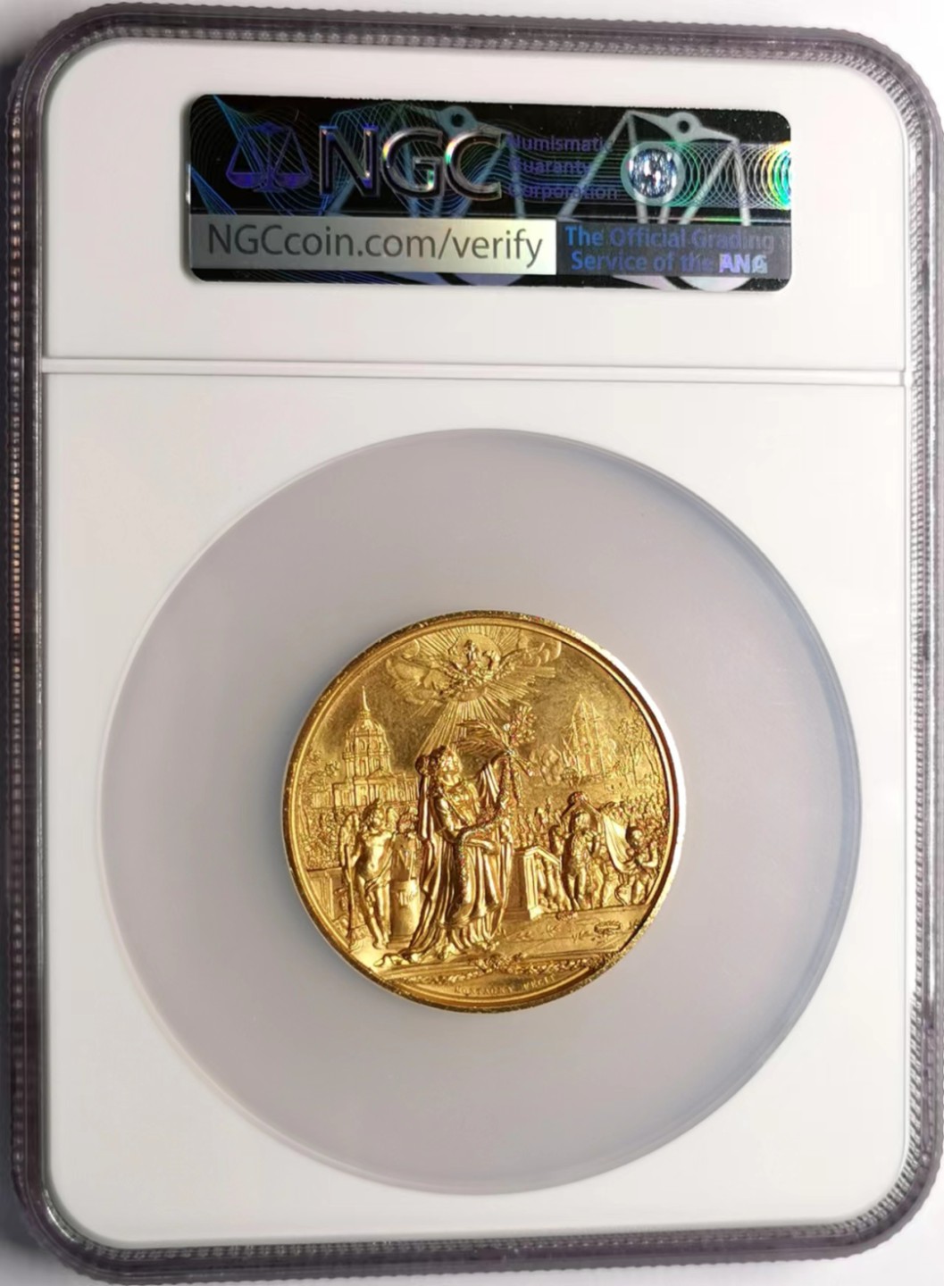 凡希社世界钱币微拍第二百三十四期 1830法国拿破仑灵柩回归巴黎纪念镀金章NGC-UNCD
