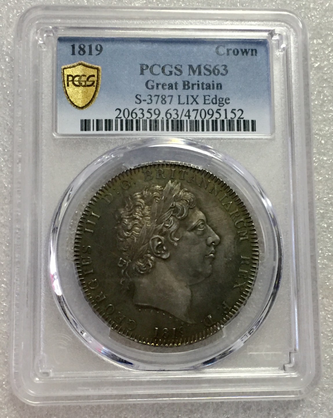 方圆集藏首期专场 PCGSMS63分英国1819年乔治三世马剑银币