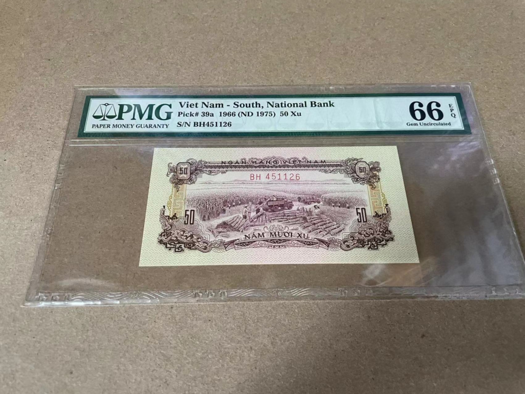 【Blue Auction】✨世界纸币精拍第309期——莫总专场XVII【精】 南越 1966年50徐 PMG66EPQ 