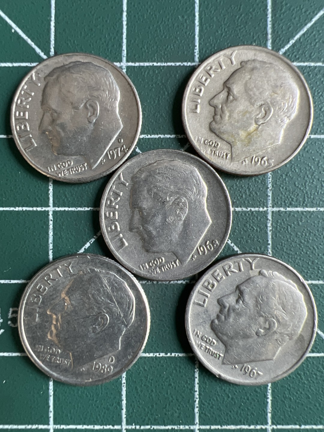 泡泡堂第285期  世界硬币 （无押金，捡漏，全场20包邮，偏远地区除外，接收代拍业务） 十美分五枚