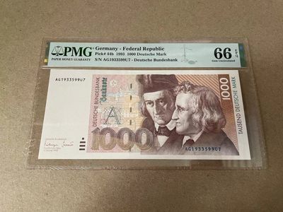 【Blue Auction】✨世界纸币精拍第309期——莫总专场XVII【精】 - 【无47】德国 1993年1000马克 格林兄弟 PMG66EPQ 