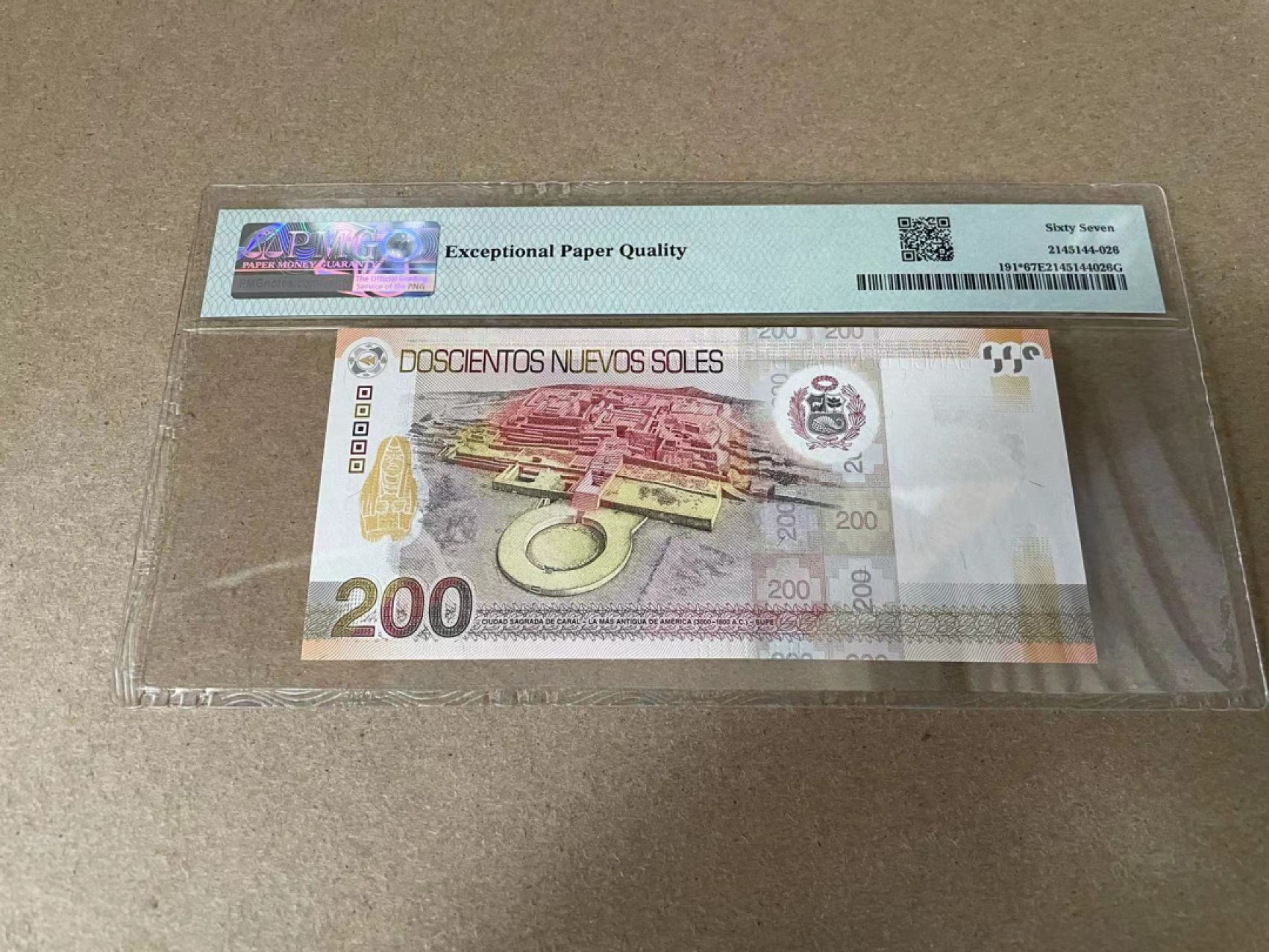 【Blue Auction】✨世界纸币精拍第309期——莫总专场XVII【精】 【补号 冠军分 仅3张】秘鲁 2012年200新索尔 PMG67EPQ 高分