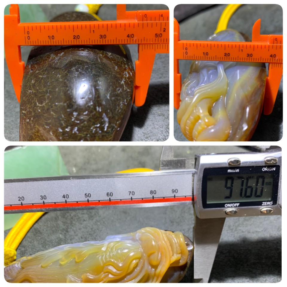 精美高玉化巴西玛瑙俏色巧雕龙首把件一个，