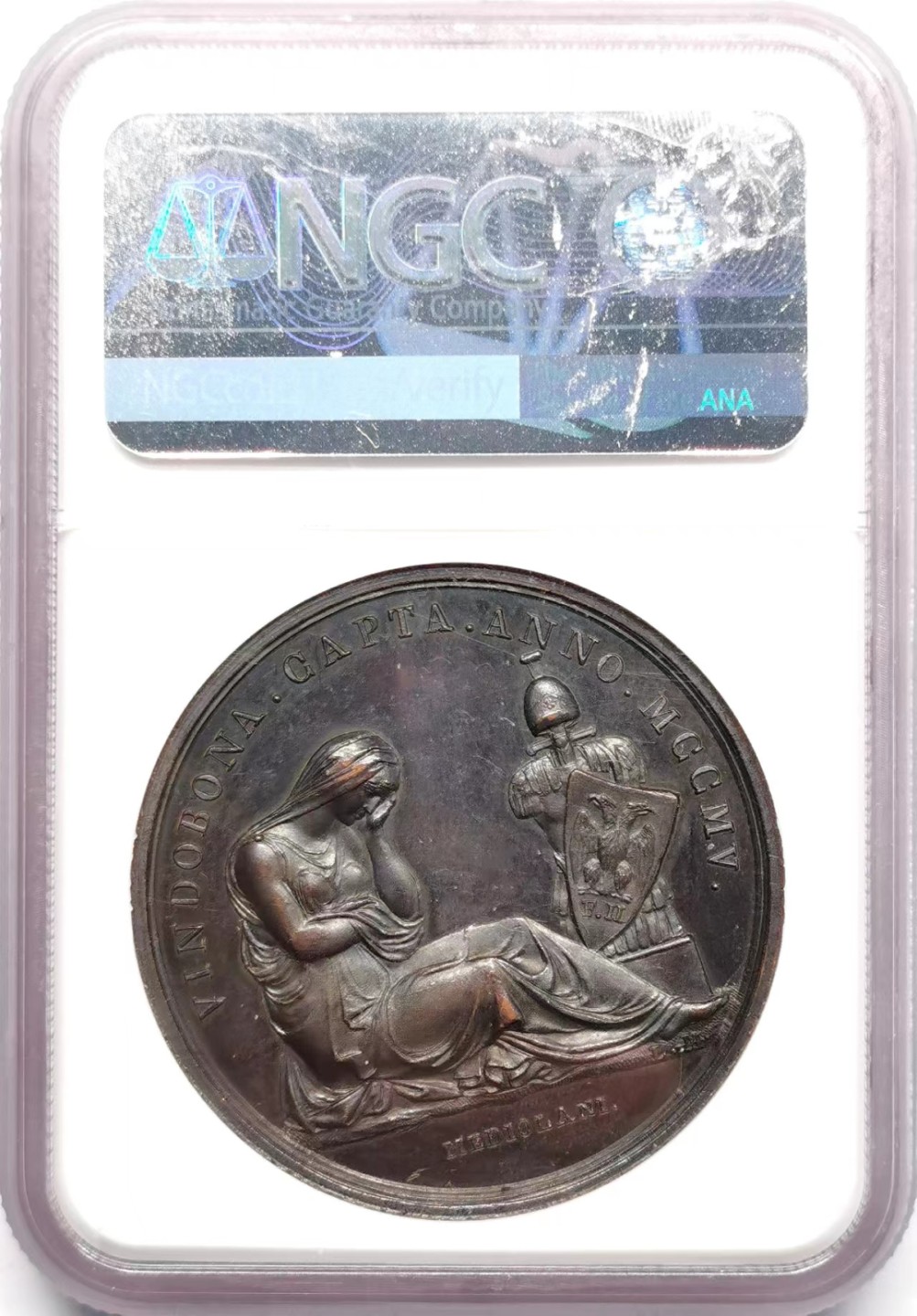 凡希社世界钱币微拍第二百三十四期 1805法国拿破仑攻占维也纳纪念铜章NGC-AU58