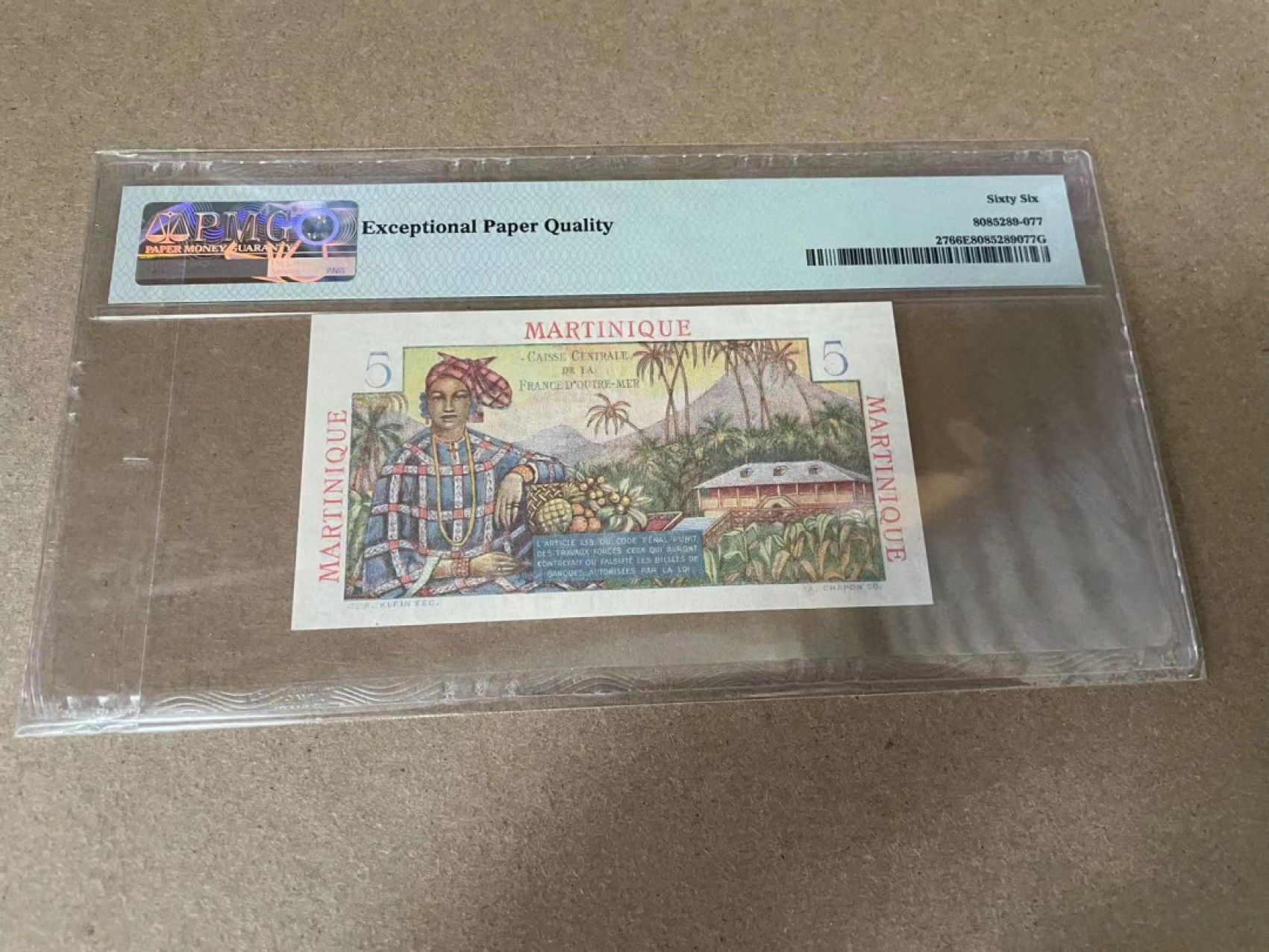 【Blue Auction】✨世界纸币精拍第309期——莫总专场XVII【精】 【无47】马提尼克 1947-49年5法郎 PMG66EPQ 