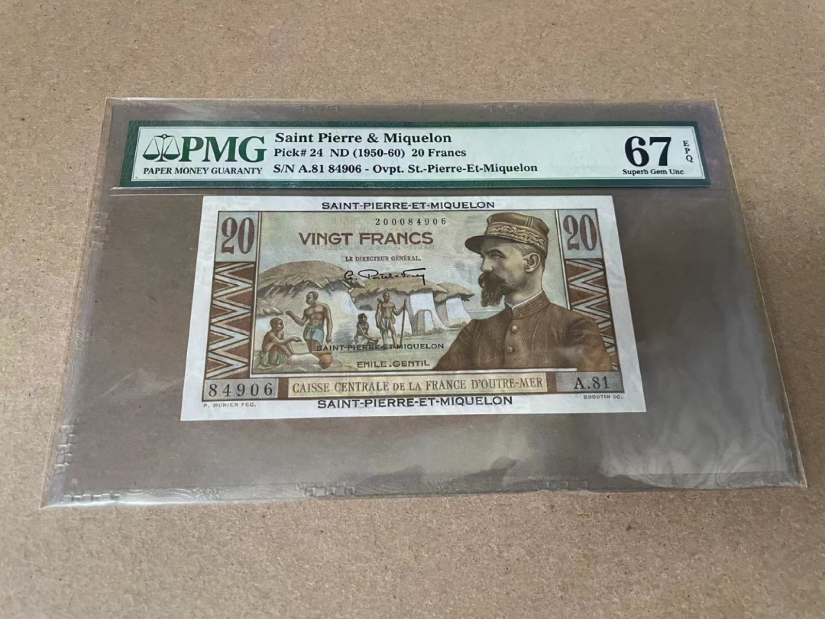 【Blue Auction】✨世界纸币精拍第309期——莫总专场XVII【精】 圣皮埃尔和密克隆 1950-60年20法郎 PMG67EPQ 