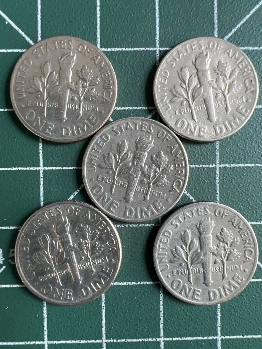 泡泡堂第285期  世界硬币 （无押金，捡漏，全场20包邮，偏远地区除外，接收代拍业务） 十美分五枚