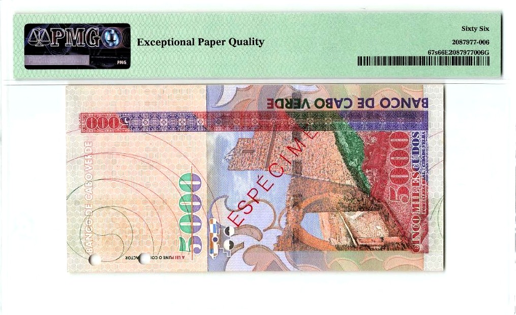 【Blue Auction】✨世界纸币精拍第309期——莫总专场XVII【精】 【世界文化遗产】佛得角 2000年5000埃斯库多 最高值 头顶石块的佛得角妇女 样钞少见 PMG66EPQ 