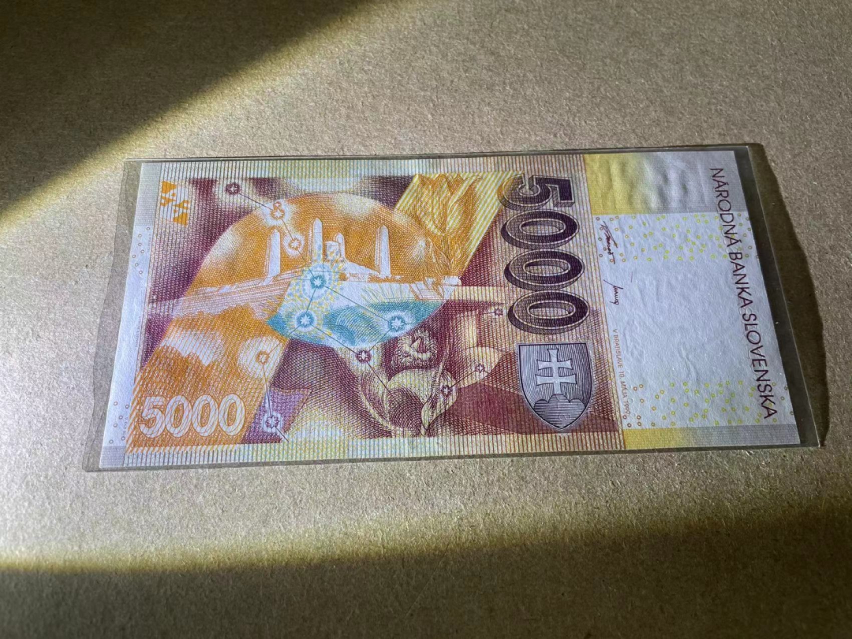 【Blue Auction】✨世界纸币精拍第309期——莫总专场XVII【精】 斯洛伐克 1999年5000克朗 AU+ 软中折 高值 精美