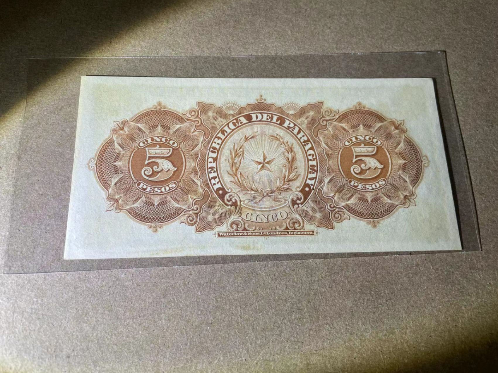 【Blue Auction】✨世界纸币精拍第309期——莫总专场XVII【精】 【A冠千位小号无47】巴拉圭 早期 1907年5比索  UNC-