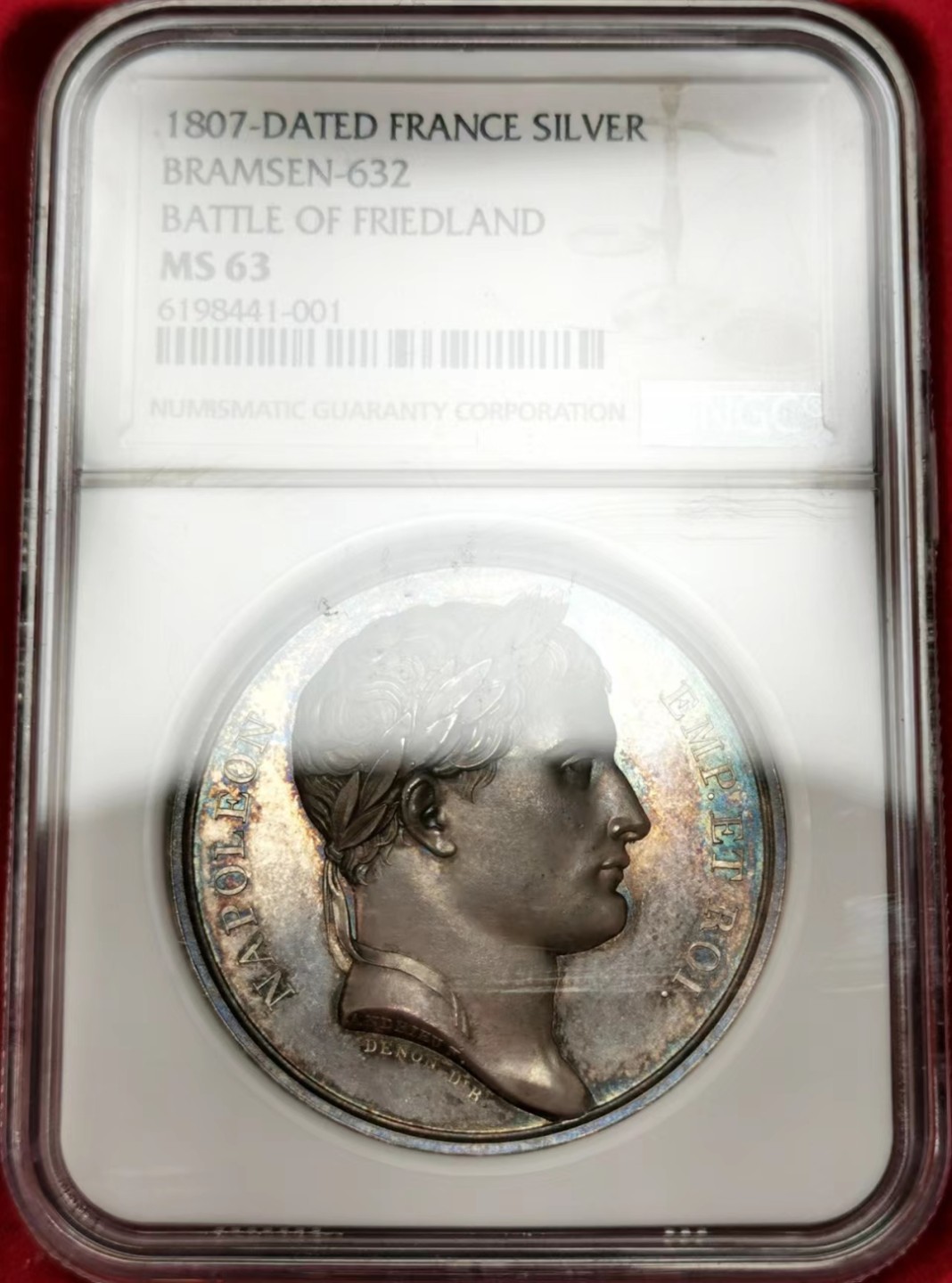 凡希社世界钱币微拍第二百三十四期 荐！1807法国拿破仑弗里德兰战役纪念银章NGC-MS63五彩罕见品种！