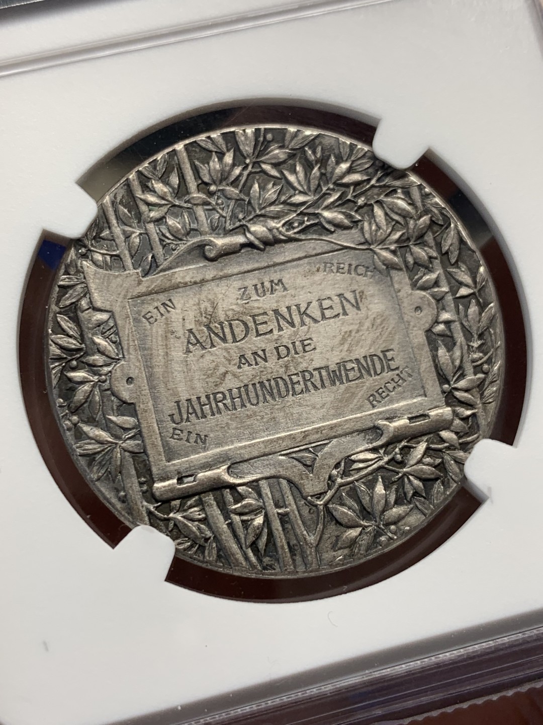 《竞宝斋》第149场-周日，周一，周四 3场 (全场包邮) NGC MS63 1900年德国新世纪纪念银章 原味包浆 品相状态非常棒