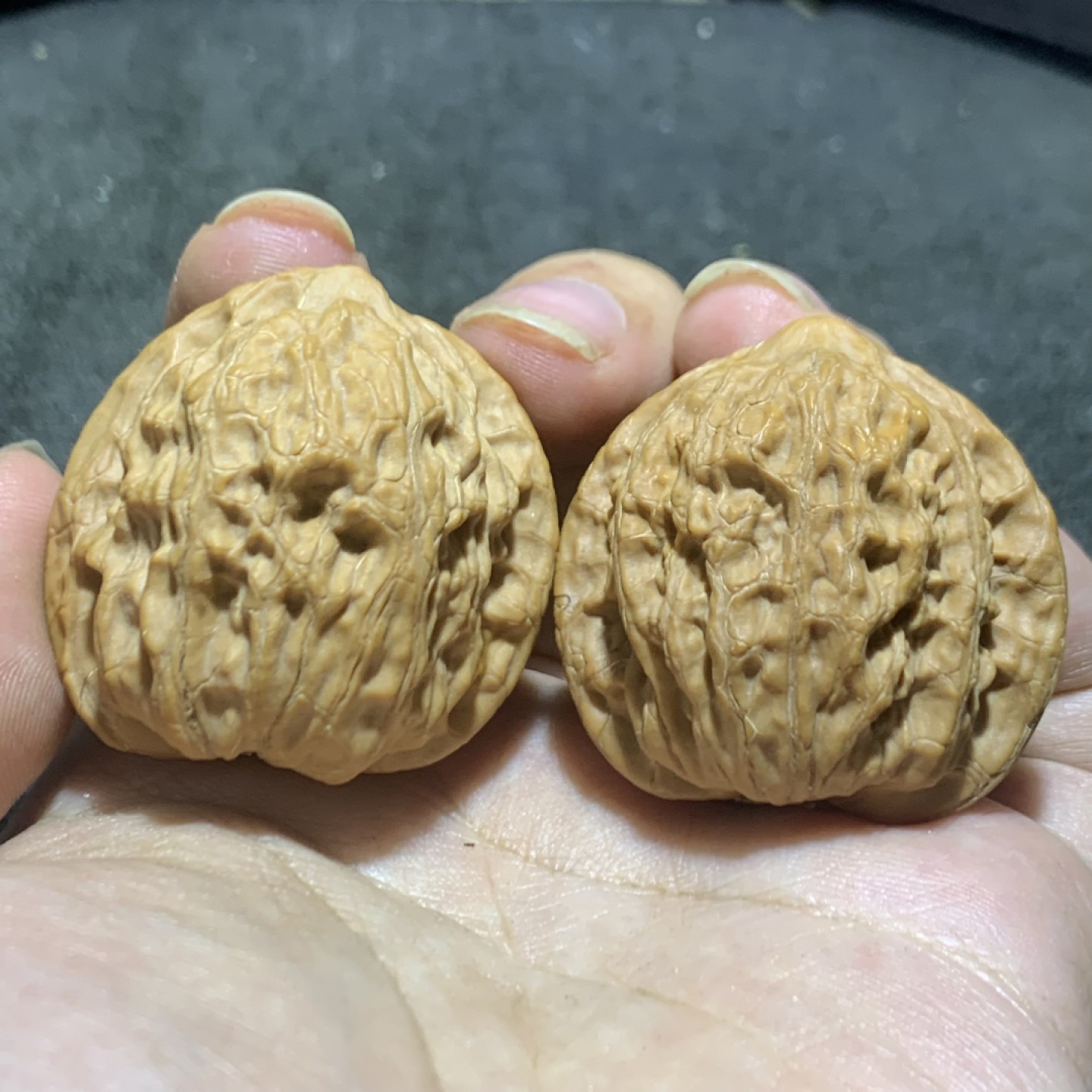 仅此一对，盘山公子帽文玩核桃麻核桃一对！