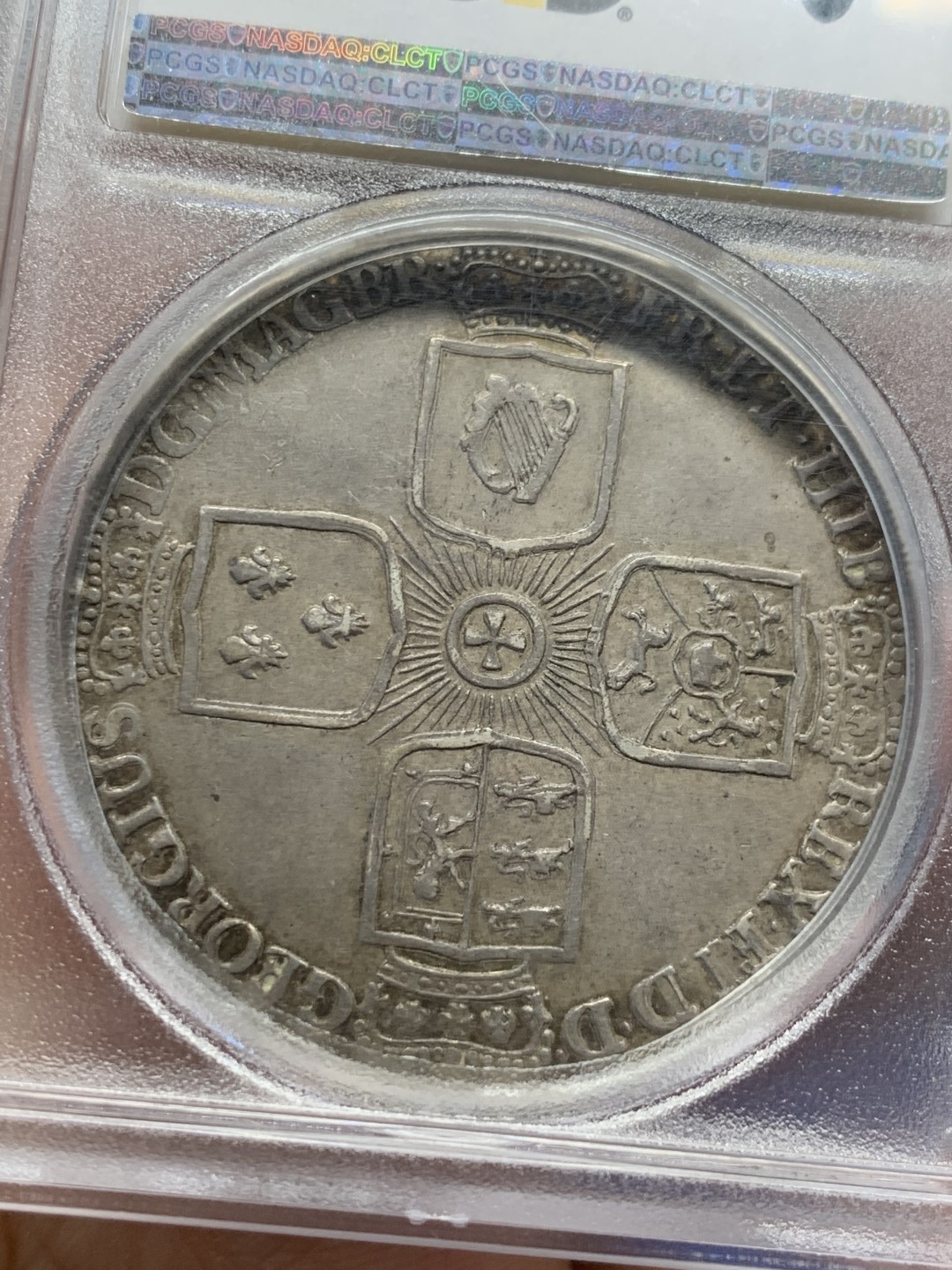 《竞宝斋》第149场-周日，周一，周四 3场 (全场包邮) 唯一冠军分！PCGS AU58 1723年 德国布伦瑞克野人1泰勒大银币 淡灰色包浆 状态舒服 一步到位的藏品 包浆好 加厚盒装