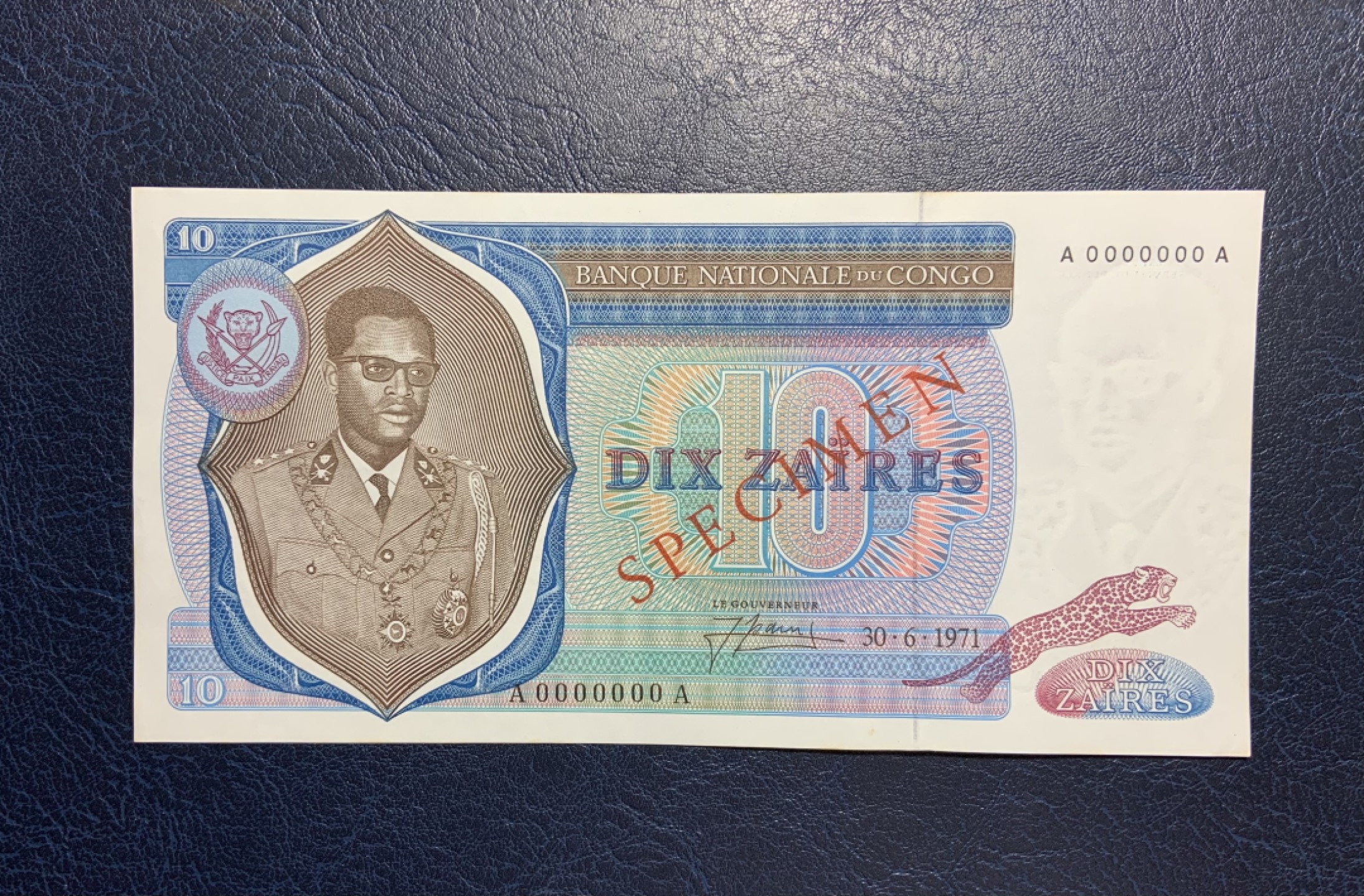 收藏联盟Quantum Auction 第246期拍卖 刚果民主共和国1971年20扎伊尔样票 品相UNC-