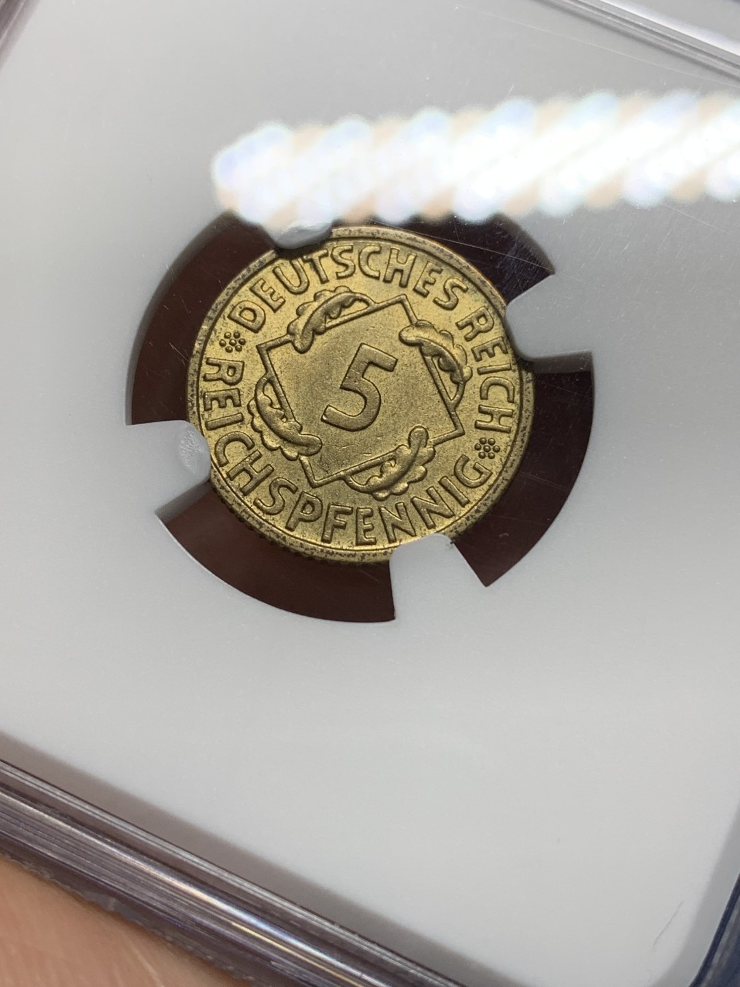 《竞宝斋》第149场-周日，周一，周四 3场 (全场包邮) NGC-MS64 魏玛德国1936年F厂5芬尼铜币