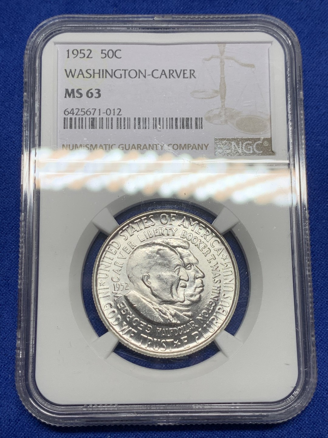 《竞宝斋》第149场-周日，周一，周四 3场 (全场包邮) NGC MS63 1952年美国乔治华盛顿地图半美元