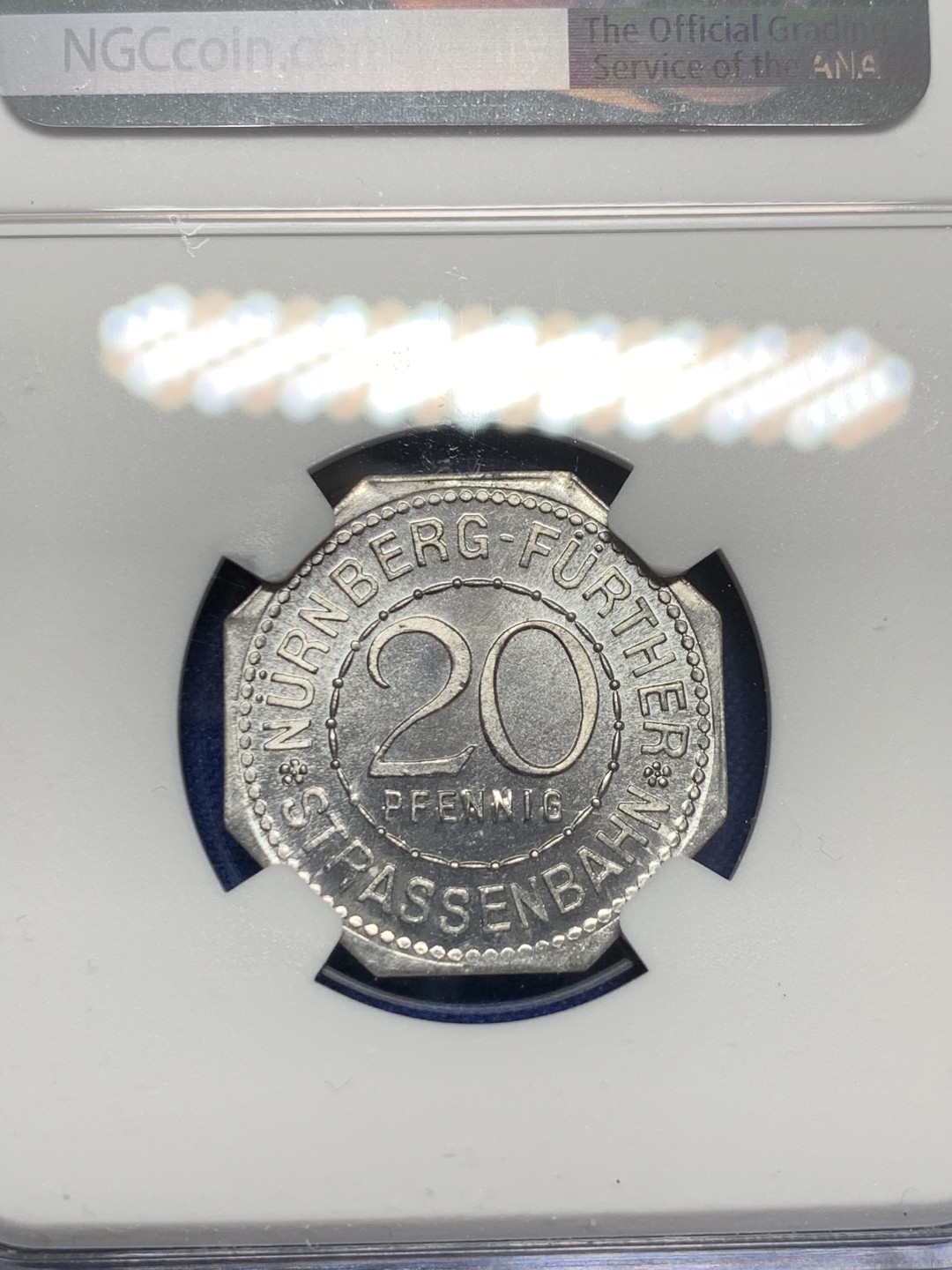 《竞宝斋》第149场-周日，周一，周四 3场 (全场包邮) NGC-MS65 德国紧急状态时期纽伦堡币 1920年 高分好品相 细节丰富