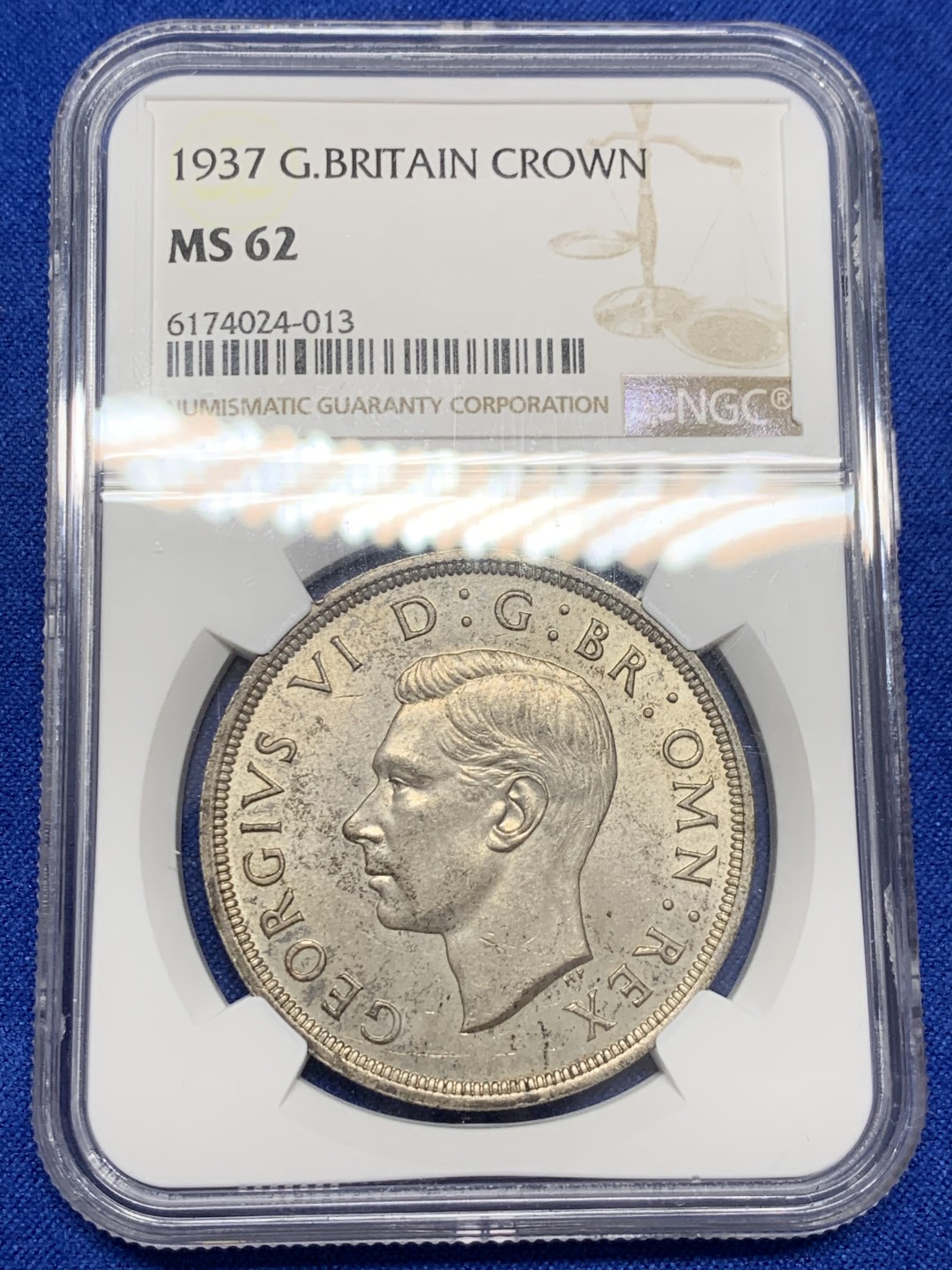 《竞宝斋》第149场-周日，周一，周四 3场 (全场包邮) NGC-MS62 英国 1937年 1克朗 乔治六世 大银币 原光好品 略带包浆 出分不易