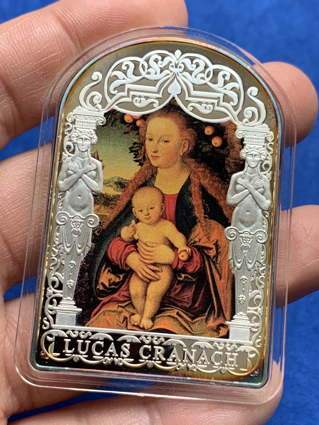 《竞宝斋》第149场-周日，周一，周四 3场 (全场包邮) 2012年安道尔名画圣母抱婴15元银币 50克 999银