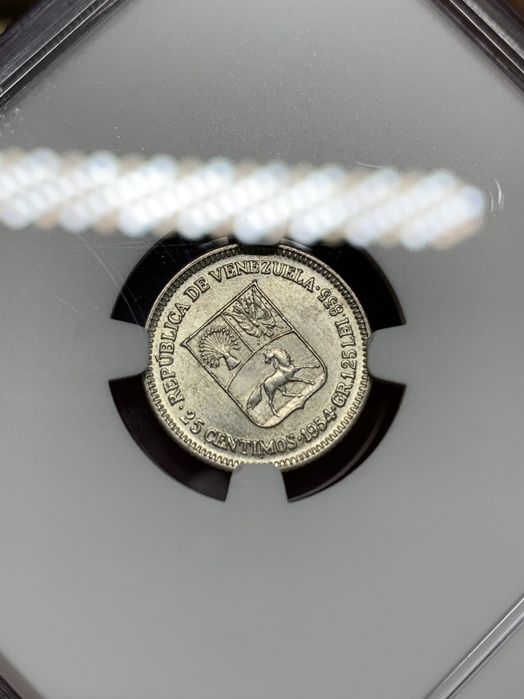 《竞宝斋》第149场-周日，周一，周四 3场 (全场包邮) NGC-MS64 委内瑞拉1954年 25分银币 顶级品相