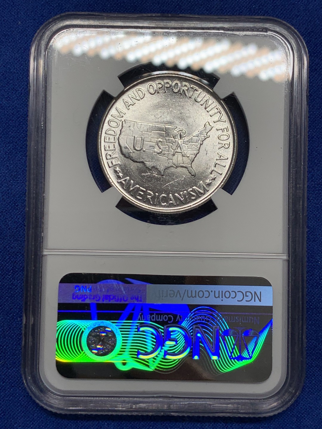 《竞宝斋》第149场-周日，周一，周四 3场 (全场包邮) NGC MS63 1952年美国乔治华盛顿地图半美元