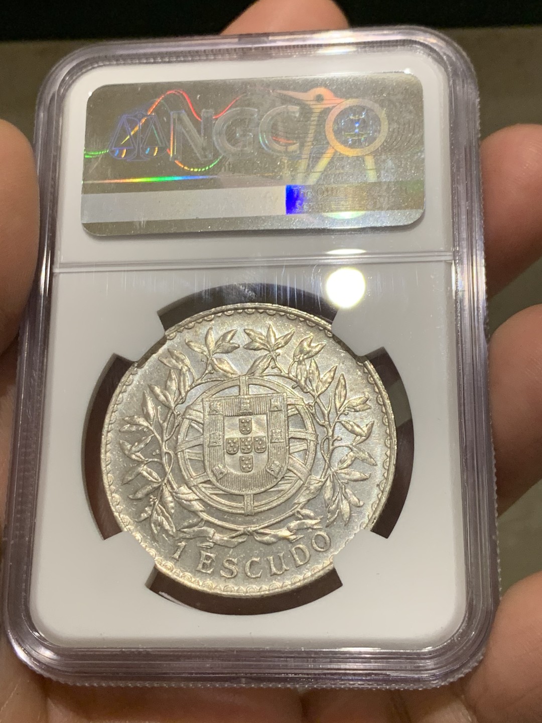 《竞宝斋》第149场-周日，周一，周四 3场 (全场包邮) NGC-MS61 葡萄牙1916年 1埃斯库多大银币 原光好品 少见品种