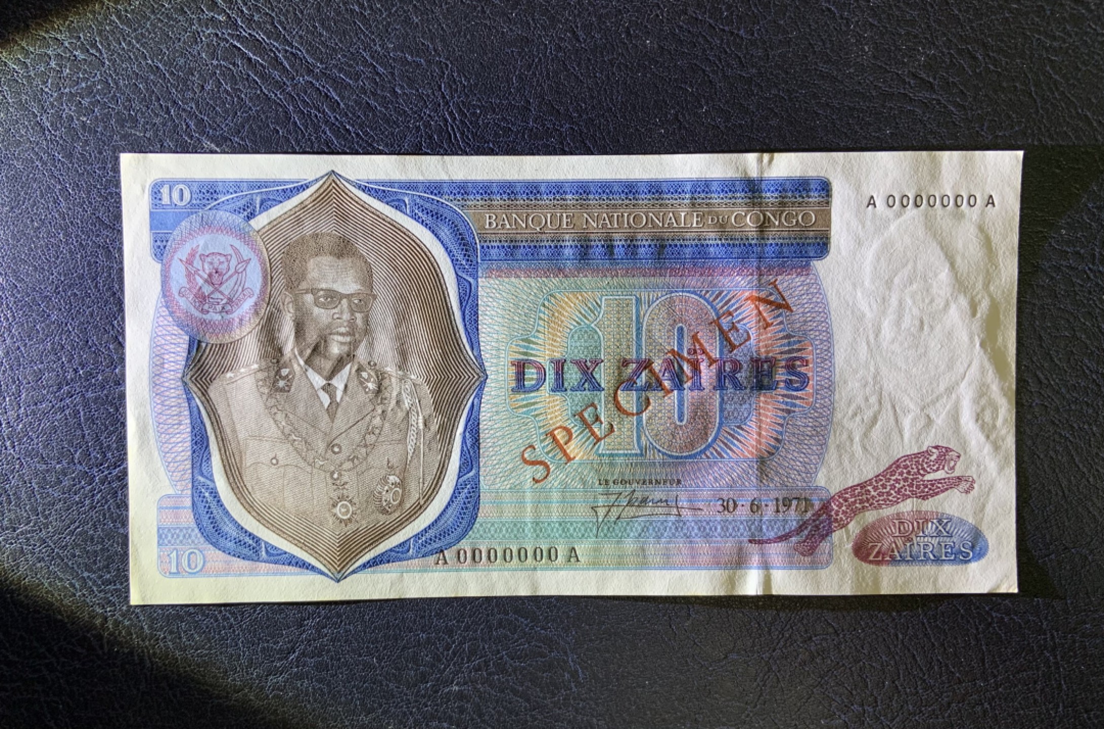 收藏联盟Quantum Auction 第246期拍卖 刚果民主共和国1971年20扎伊尔样票 品相UNC-