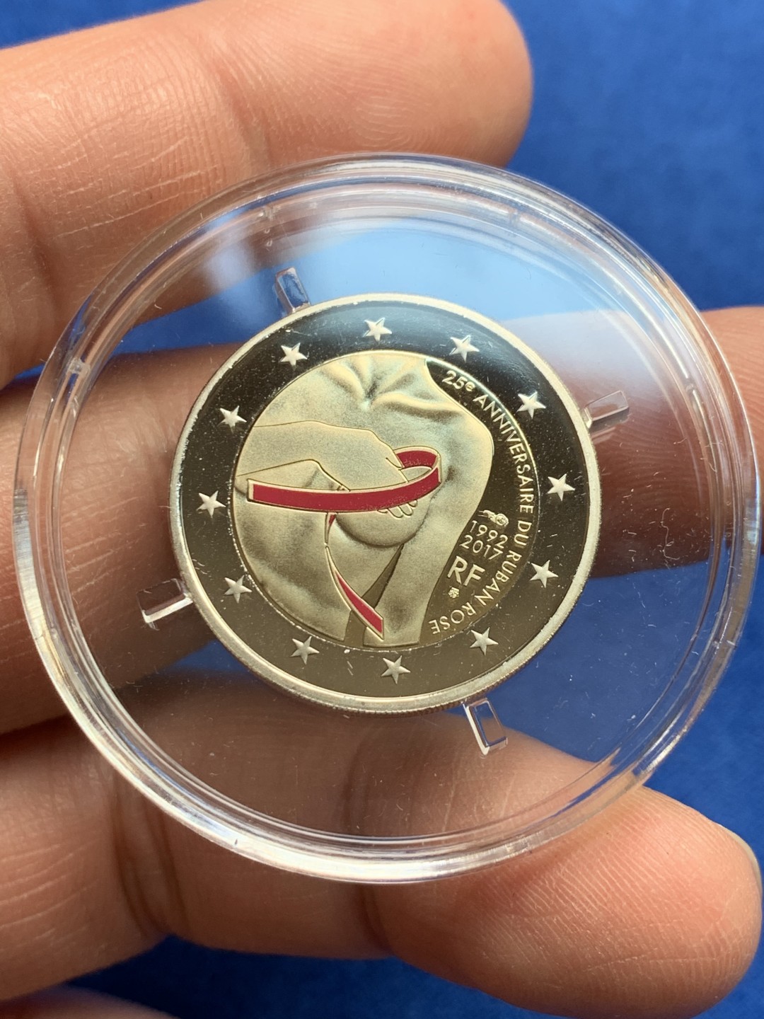 《竞宝斋》第149场-周日，周一，周四 3场 (全场包邮) 2017年 法国 红丝带 精制2欧元原盒