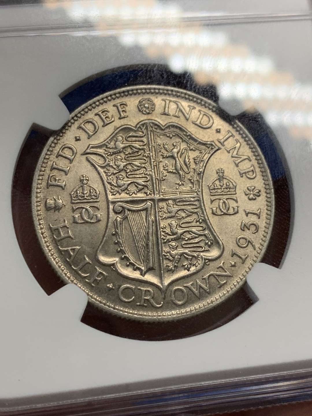 《竞宝斋》第149场-周日，周一，周四 3场 (全场包邮) NGC-MS62 英国1931年乔治五世半克朗银币 unc少见