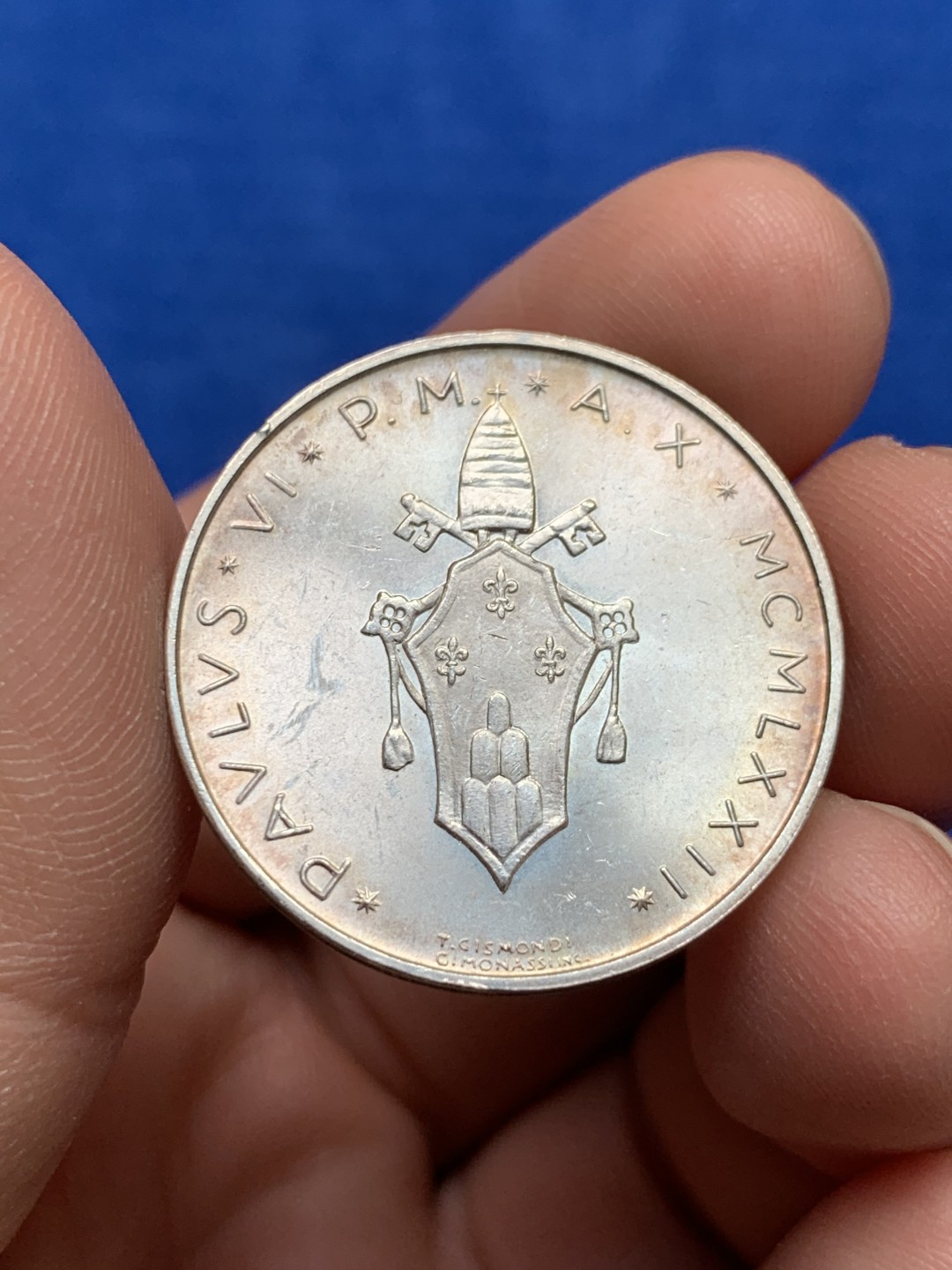 《竞宝斋》第149场-周日，周一，周四 3场 (全场包邮) 梵蒂冈银币两枚，葡萄500里拉+小船5里拉