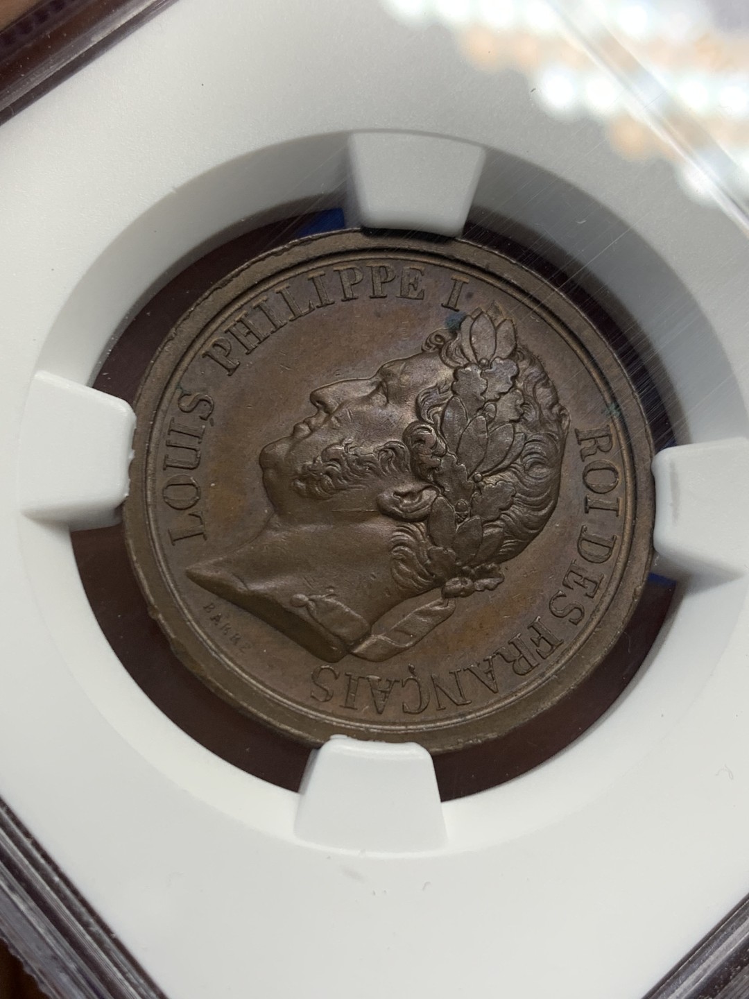 《竞宝斋》第149场-周日，周一，周四 3场 (全场包邮) NGC-MS63 法国菲利普一世 马剑铜章 罕见品种