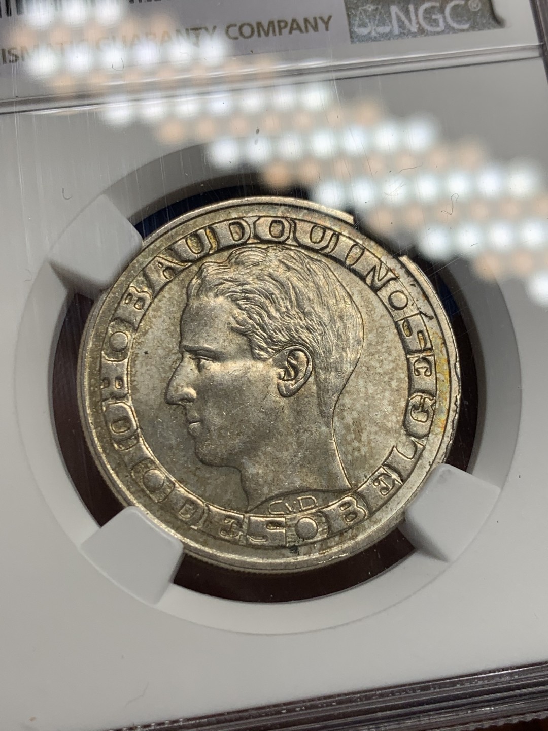 《竞宝斋》第149场-周日，周一，周四 3场 (全场包邮) NGC-MS63 比利时1958年 50法郎银币 顶级好品