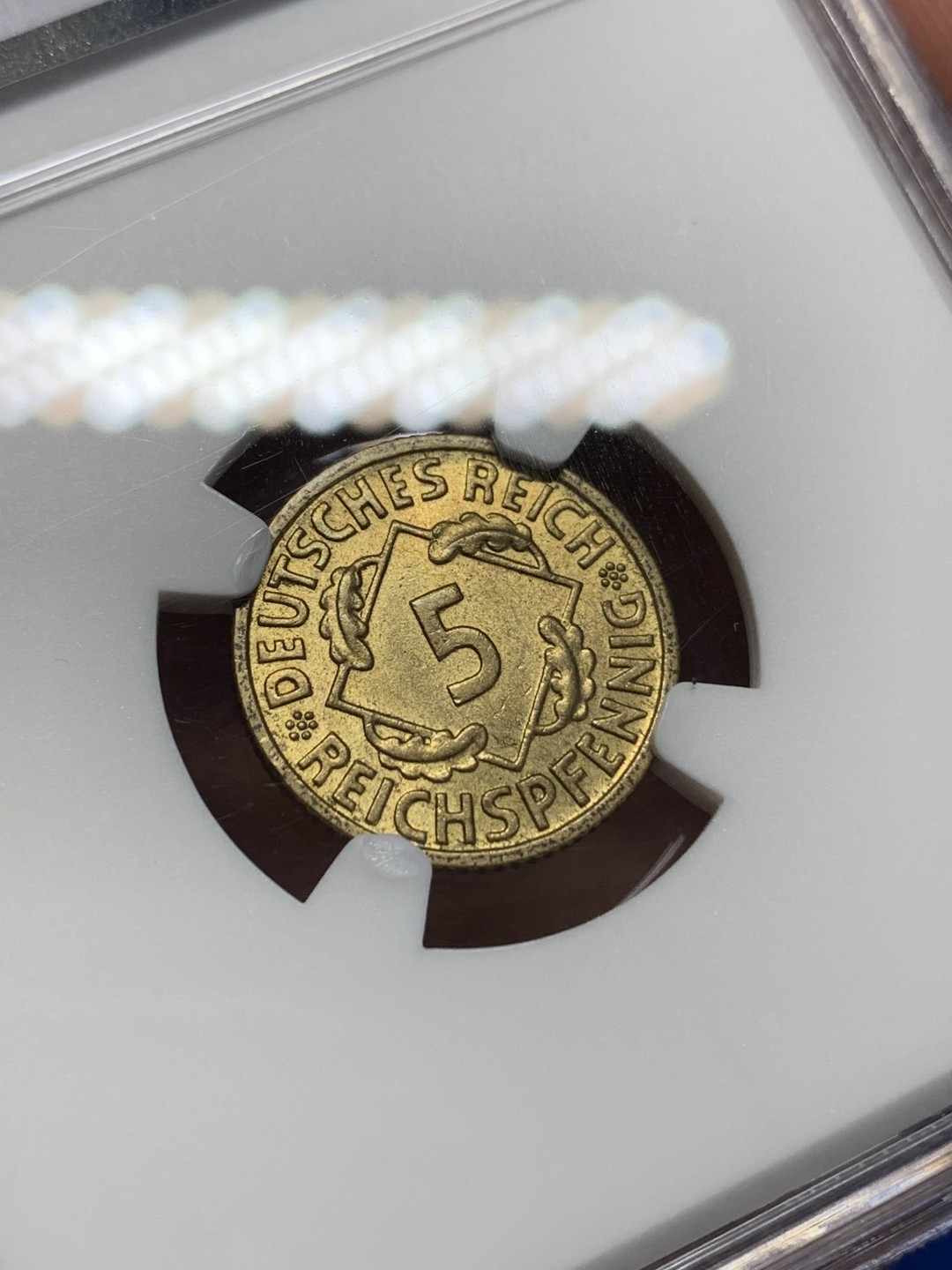 《竞宝斋》第149场-周日，周一，周四 3场 (全场包邮) NGC-MS64 魏玛德国1936年F厂5芬尼铜币