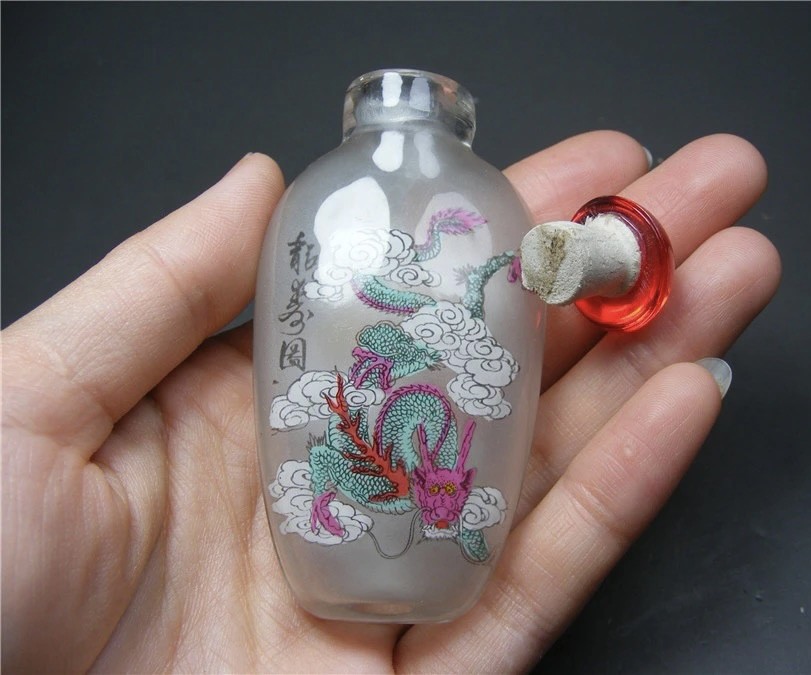 ｜冷门出品｜精选专拍·第贰拾叁场· 玻璃内画龙纹大鼻烟壶
